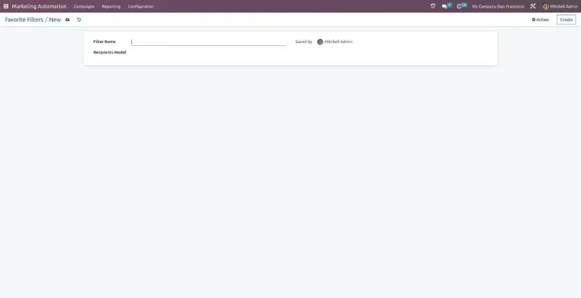 Save marketing filters section in odoo 16 - View 2